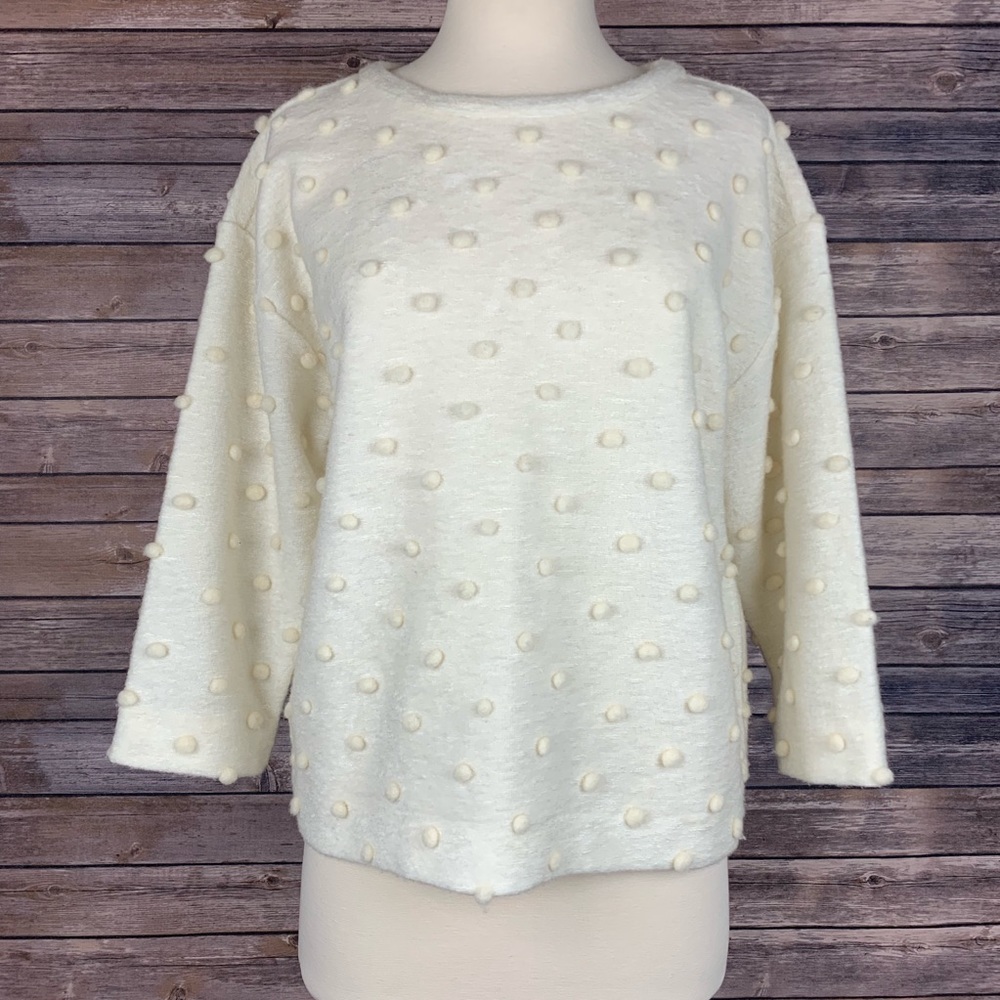 ANN TAYLOR Textured Polka Dot Sweater